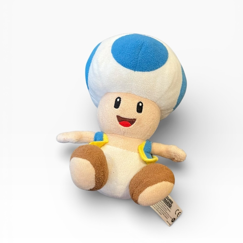 Nintendo Super Mario bro kart Blue Toad mushroom Plush 7”